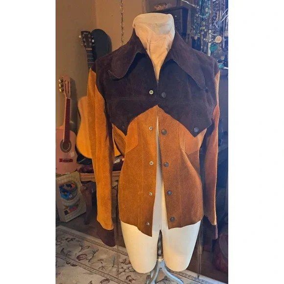 Vintage Women's Leather Suede Jacket By ANTLER Sportswear Size 36" Bust - Picture 6 of 12